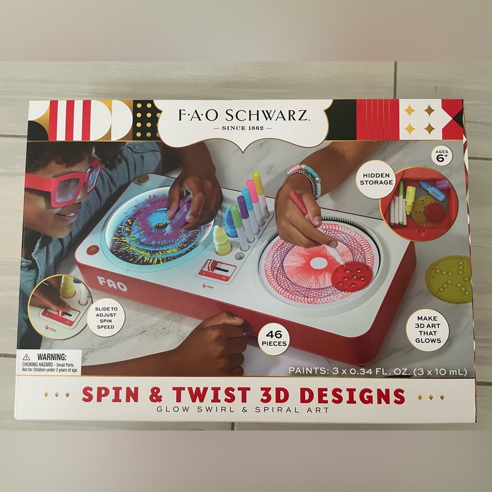 FAO Schwarz Spin & Twist 3D Designs Glow Swirl & Spiral Art